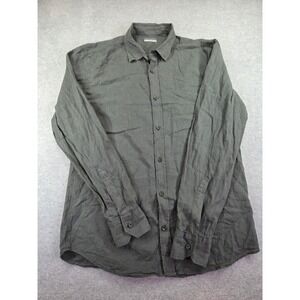 Intimissimi Uomo Long Sleeve Button Down Shirt Mens Large Gray Minimalist Casual